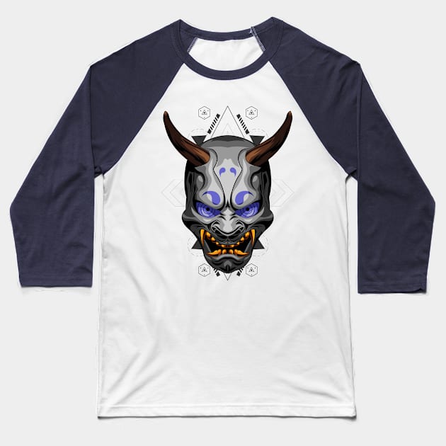 oni japan mask Baseball T-Shirt by SHINIGAMII